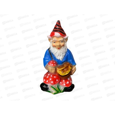 Фигура садовая из гипса &quotГном с грибами&quot (700*370мм) арт.468