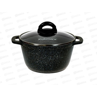 Кастрюля 2,5л со стеклянной крышкой АП Гранит Black кгч25а