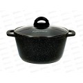 Кастрюля 4,5л со стеклянной крышкой АП Гранит Black кгч45а