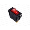 Выключатель клавишный 250В 16А ON-OFF красный, SBE-16-S34r