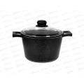 Кастрюля SA-P03-3 3,0л Каменная Black с крышкой литая черная