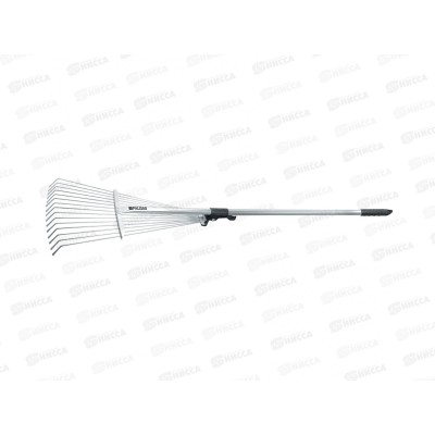 Грабли веерные 15-зубые, раздвижные 190-520*1200-1500мм, стальной черенок, 6175655