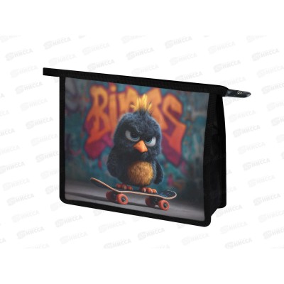 Папка д/тетрадей ФЕН А5 Опасный птенец 1отд., молния пластик 72359 *12