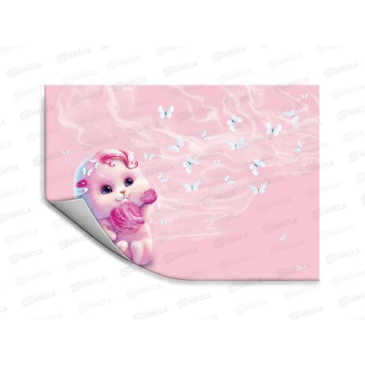 Пленка д/уроков труда цв. ФЕН 50*70см, Розовый зайка, 66030