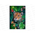 Алмаз. мозаика (класс.) 17х22см Притаившийся леопард, НД-0735 с подр.