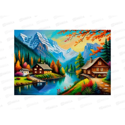 Алмаз. мозаика (класс.) 17х22см Уютная деревня в долине НД-0745 с подр Алмаз. мозаика (класс.) 17х22см Уютная деревня в долине НД-0745 с подр