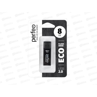Флеш-карта Perfeo USB  8GB E03 Black economy series, PF-E04B008ES