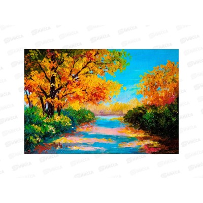 Алмаз. мозаика (квадрат.) 17х22см Осенние деревья, НД-0773 с подр.