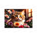Алмаз. мозаика (квадрат.) 17х22см Портрет котика в цветах, НД-0782 с подр. Алмаз. мозаика (квадрат.) 17х22см Портрет котика в цветах, НД-0782 с подр.