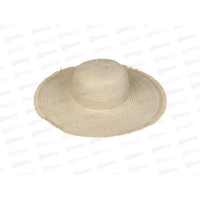 Шляпа женская с декором р.58, целлюлоза, бежевая 314-101 тм GALANTE г