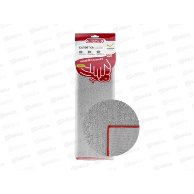 Салфетка  SKYWAY микрофибра 40*40  №201 серая двусторон.S00902019