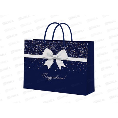 Пакет подарочный MI 54х44х16см Белый бант, ППК-4034 *12