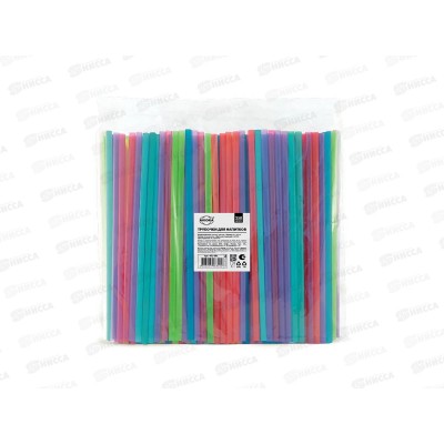 Трубочки AVIORA 8*240мм прямые цветные 250шт 401-001  *24