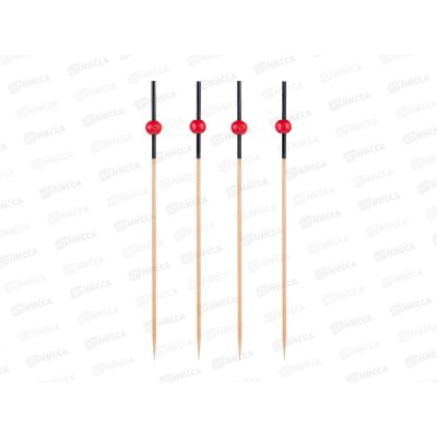 Пики бамбук AVIORA Бусина красная 120мм 100шт пак 491-048   *50