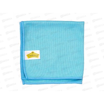 Салфетка из микрофибры ГОРНИЦА 35*35см, 280г, голубая,д/стекол 406-133*50