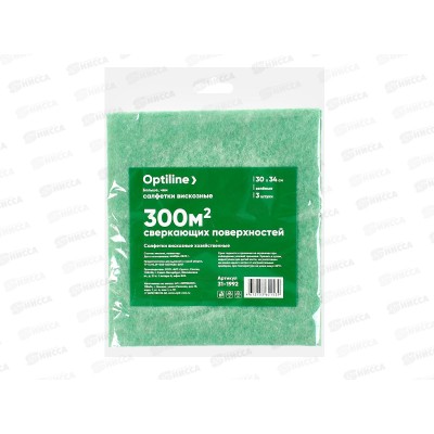 Салфетка вискозная Optiline 30*40см, 3шт, зеленый, 31-1992  *40