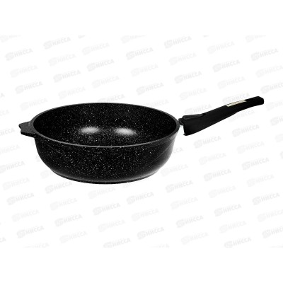 Сотейник АП ГРАНИТ Black 28см со съемной руч без крышки 0283802