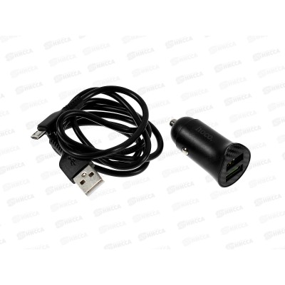 З/у авто 2USB 3,0A QC3.0 быс зар д/micro USB Hoco Z39 черный