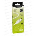 Дата-кабель USB 2.4A для микро USB Borofone BX14 ПВХ 3м White Дата-кабель USB 2.4A для микро USB Borofone BX14 ПВХ 3м White