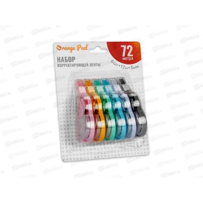 Корр.лента ORANGE PEEL набор 6шт. 12м* 5мм*2,5м ассорти *12 Корр.лента ORANGE PEEL набор 6шт. 12м* 5мм*2,5м ассорти *12