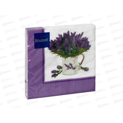 Салфетки 3сл 20л 33*33 Art Bouquet Букет лаванды, 25568 *12