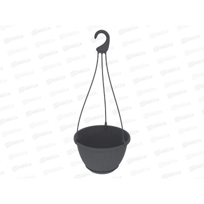 Кашпо &quotНео&quot подвесное 4л (графит) D-24см, H-15см, АП 1294  *42
