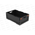 Ящик складной с кнопками-фиксаторами (600*400*220мм) черный (ударопрочный, морозостойкий), АП 490