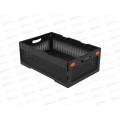 Ящик складной с перфорированными стенками и кнопками-фиксаторами (600*400*220мм) черный (ударопрочный), АП 493