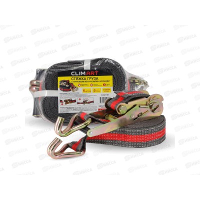 Стяжка  груза CLIM ART с храповым механизмом и крюками 5т.,6м полипр