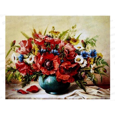 Алмазная мозаика №GLD60552, 40*30см &quotМаки&quot на подрамнике