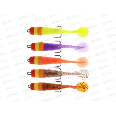 Набор силиконовых приманок &quotКомбо&quot 75мм, 5цв. AZOR FISHING, 145-007    г