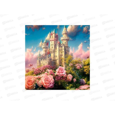 Алмаз. мозаика (класс.) 20х20см Сказочный замок, НД-0896 на картоне