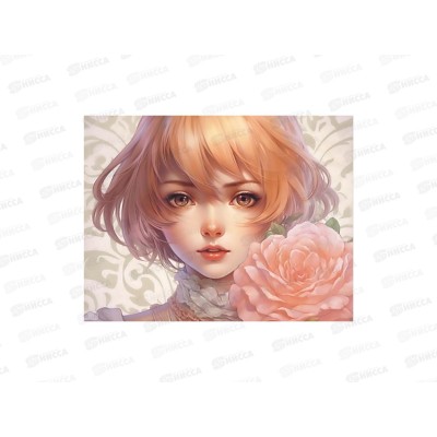Алмаз. мозаика (класс.) 30х40см Девушка с розой, АЛМ-0041 с подр.
