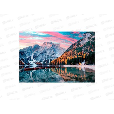 Алмаз. мозаика (класс.) 30х40см Озеро на закате, НД-0399 с подр.
