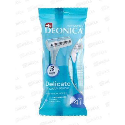 Deonica 3 For Women Одноразовая бритва 4шт Deonica 3 For Women Одноразовая бритва 4шт