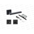 Ручки для дверей Аллюр Венсан BL+L7050SBL+BK-S1 BL(26150/S7050)мат.чер
