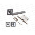 Ручки для дверей Аллюр АРТ Венсан MBN+L7050S MBN+BK-S1 MBN (2640)графи Ручки для дверей Аллюр АРТ Венсан MBN+L7050S MBN+BK-S1 MBN (2640)графи