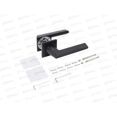 Ручки для дверей Аллюр АРТ АДЕЛЬ BL/BL (85150) мат.черн 13790