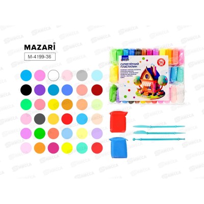 Масса д/лепки MAZARI 36цв., стек 3шт. М-4199-36 *120