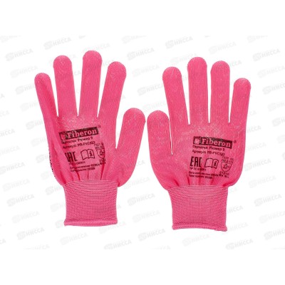 Перчатки PR-PVC523 Микроточка в и/у р.L(9) Fiberon розовый *12/120