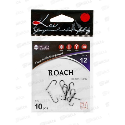 Крючок KOI &quotROACH&quot р. 12 (INT) цвет BN, КН911-12BN 10шт