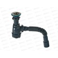Сифон для кухни 1 1/2"х40 бутылочный большой с мет.реш. с г.т. 40х40/50, цвет-гранит, B0195-30-MR *30 Сифон для кухни 1 1/2"х40 бутылочный большой с мет.реш. с г.т. 40х40/50, цвет-гранит, B0195-30-MR *30
