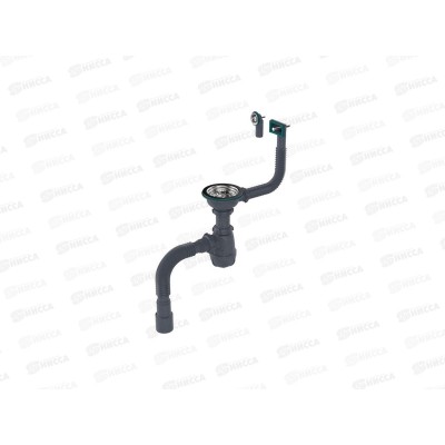 Сифон для мойки 3 1/2&quotх40 с мет.реш с угл переливами с гт 40х40/50, цвет - гранит, B0198-20-MR  *20