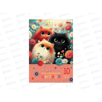Цветной карт. 10л 10цв Hatber Пушистые лапки, в папке 35860 *20 Цветной карт. 10л 10цв Hatber Пушистые лапки, в папке 35860 *20