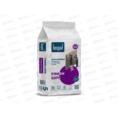 Шпаклевка финишная Bergauf FINISH GIPS   5кг гипс (слой 0.5-5мм)  *6/108