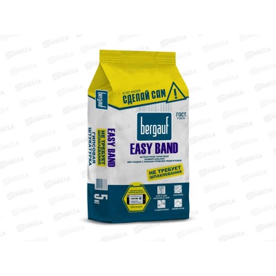 Штукатурка гипсовая Bergauf EASY BAND для людей с любым уровнем подготовки, не требующая шпаклевания, мешок -  5кг, (до 50мм) *6/108