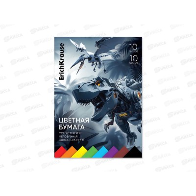 Цветная бум. двуст. 10л 10цв А4 EK Techno Dino одност. 65621 *10 Цветная бум. двуст. 10л 10цв А4 EK Techno Dino одност. 65621 *10