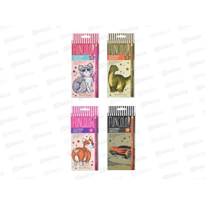 Карандаши 12цв АЛЬТ Funcolor 4вида,30-0060*12 Карандаши 12цв АЛЬТ Funcolor 4вида,30-0060*12