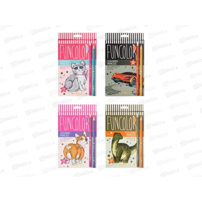 Карандаши 18цв АЛЬТ Funcolor 4вида,30-0061*12 Карандаши 18цв АЛЬТ Funcolor 4вида,30-0061*12