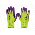 Перчатки нейлоновые (всп. латекс) Carbo GM-1002L-9, салатовые с фиолетовым), р.9*12/240